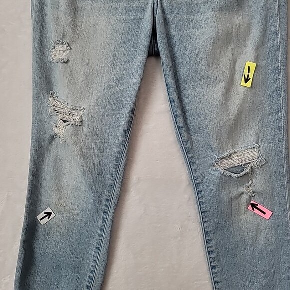Abercrombie Fitch Harper Ankle Size 0/25 Youth Jeans Blue Denim Distressed READ - Picture 4 of 15